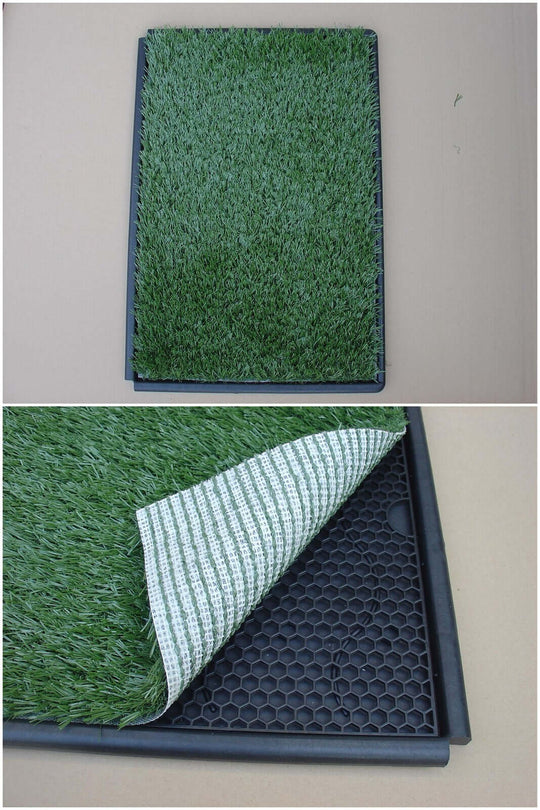 YES4PETS Indoor Dog Potty Training Mat with grass surface and removable backing, 85 x 63 cm for affordable pet care.