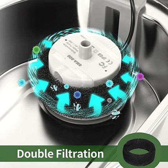 YES4PETS dual filtration system for pet water fountain, ensuring fresh and clean drinking water for pets.