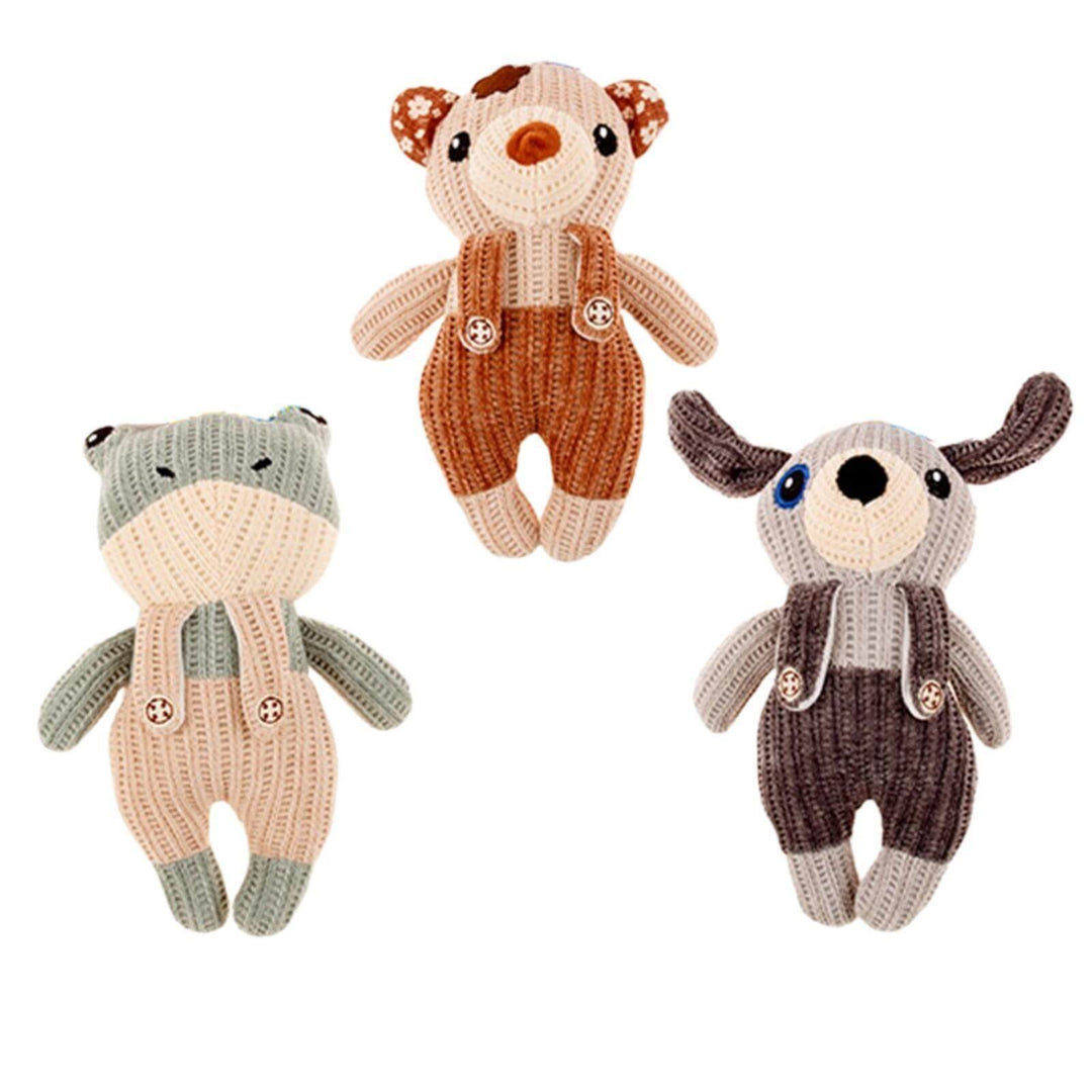 Three plush animal toys for dogs: soft, squeaky, affordable and perfect for playtime.