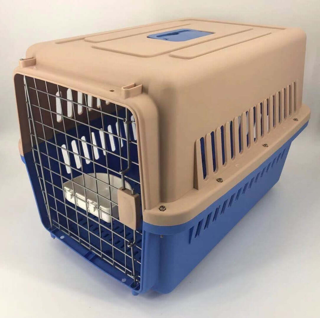 YES4PETS large dog cat crate pet carrier in blue, lightweight and durable design for safe travel with pets.