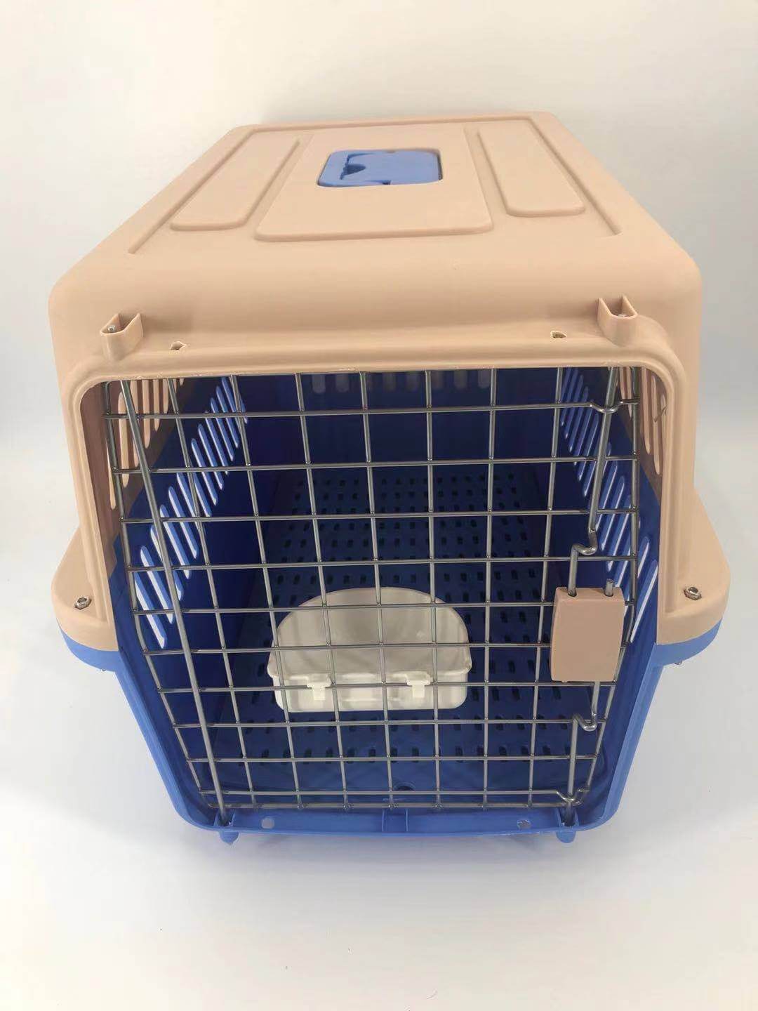 YES4PETS large dog cat crate carrier in blue with tray, secure design for pets, affordable quality solution for travel.