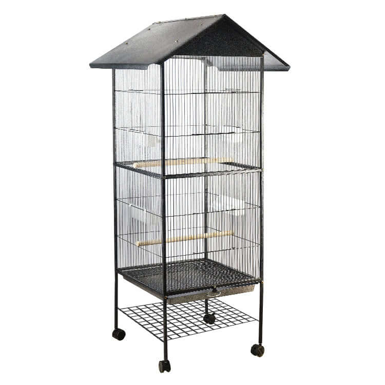 Affordable YES4PETS 160 cm large bird cage with wooden perches and easy-clean features, perfect for parrots and budgies.