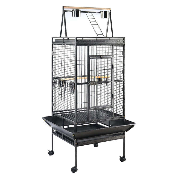 Affordable YES4PETS 174 cm large bird cage with wheels, metal tray, and non-toxic finish for budgies and parrots.