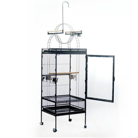 YES4PETS large bird cage with metal tray, wheel, and spacious design for budgies and parrots.