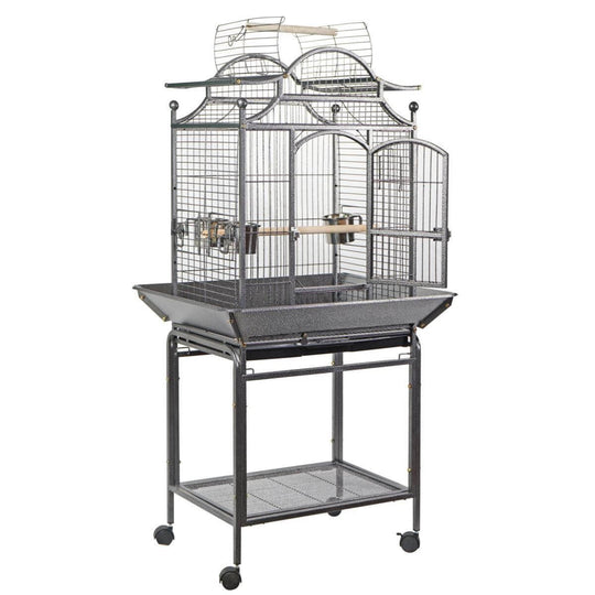 YES4PETS large bird cage for budgies and parrots, eco-friendly design with wheels and cleaning tray.