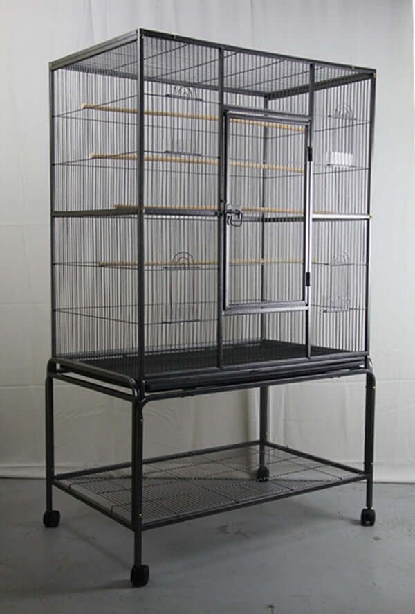 YES4PETS 140 cm large bird cage with stand, ideal for parrots and budgies, featuring perches and easy access door.