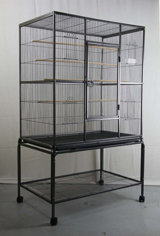 YES4PETS 140 cm large bird cage with stand, ideal for parrots and budgies, featuring perches and easy access door.