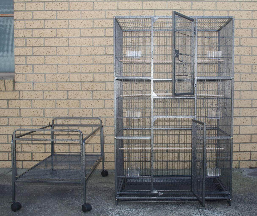 YES4PETS 174 cm bird cage for parrots and budgies, featuring a removable stand and durable design.