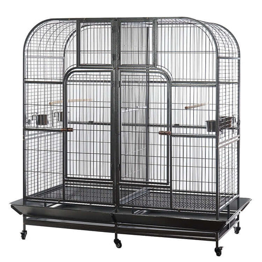 XXXL 185 cm bird cage for parrots with removable divider and castor wheels, affordable quality pet aviary.