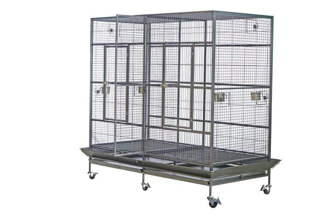 Durable YES4PETS XXXL bird cage with castor wheels and removable trays, perfect for parrots and other pets.