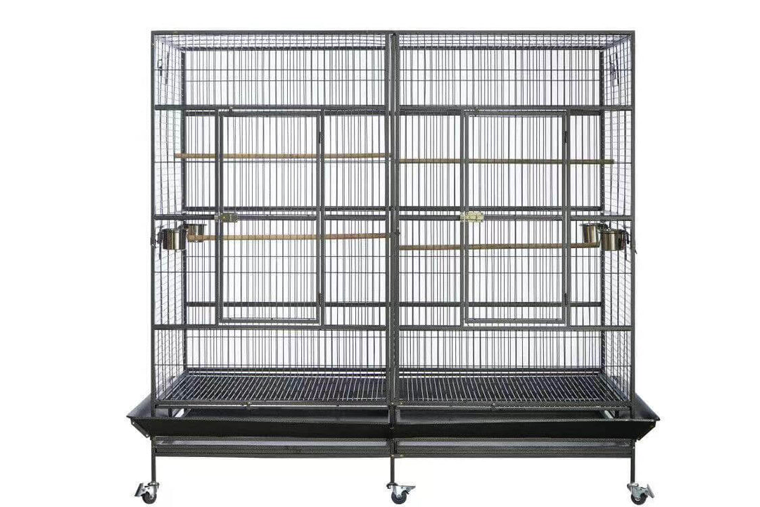 YES4PETS XXXL 195 cm bird cage with removable trays and lockable wheels, ideal for parrots and pets.