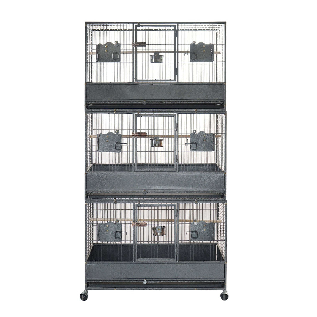 YES4PETS 187cm XL Triple Stackers Breeding Bird Cage for Parrots and Cockatoos, Affordable quality aviary.