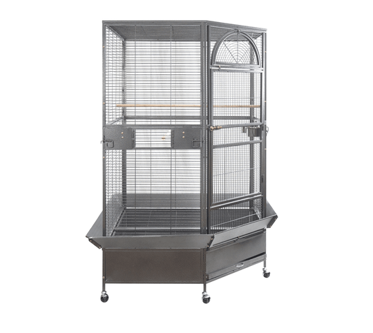 YES4PETS 185cm XXL Corner Bird Cage for parrots with castor wheels and eco-friendly design.