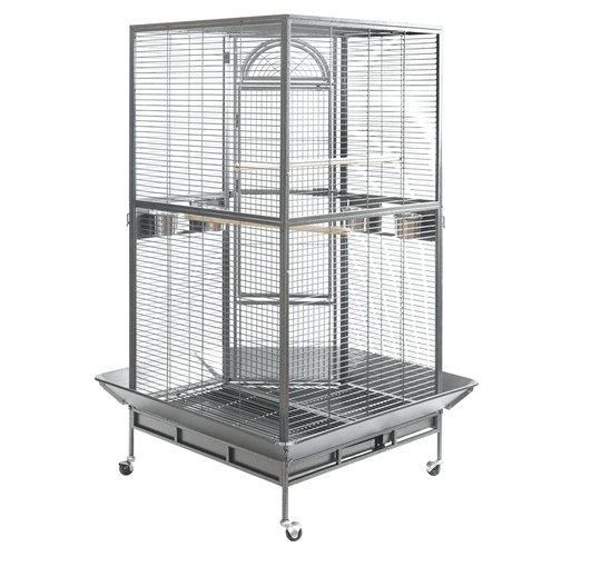 YES4PETS 161 cm XL Corner Bird Cage with wheels, perfect habitat for pet parrots, quality wrought iron construction.