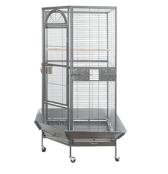 YES4PETS 161 cm XL Corner Bird Cage with perch and castor wheels for pet birds, affordable and durable design.