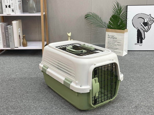 YES4PETS lightweight green pet crate for small dogs, cats, and rabbits; affordable quality pet carrier.