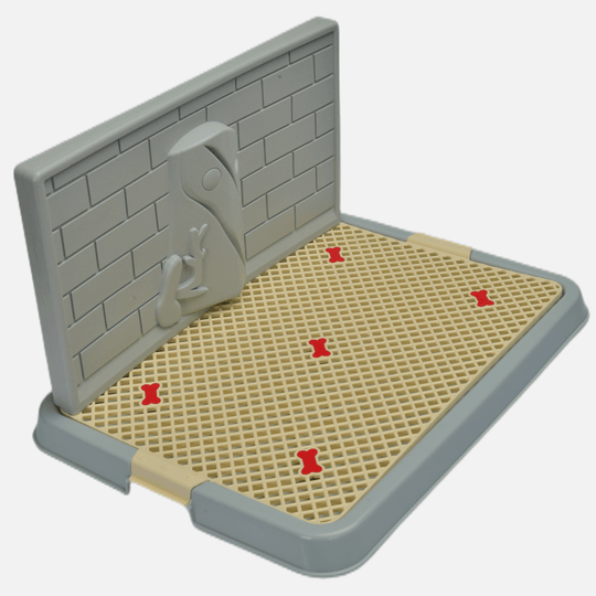 YES4PETS small portable dog potty training tray featuring a hygienic grid layer and wall for mess containment.