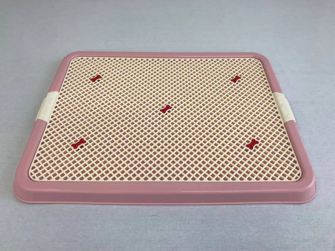 YES4PETS large pink dog potty training tray with functional grid for easy waste removal and hygienic use.