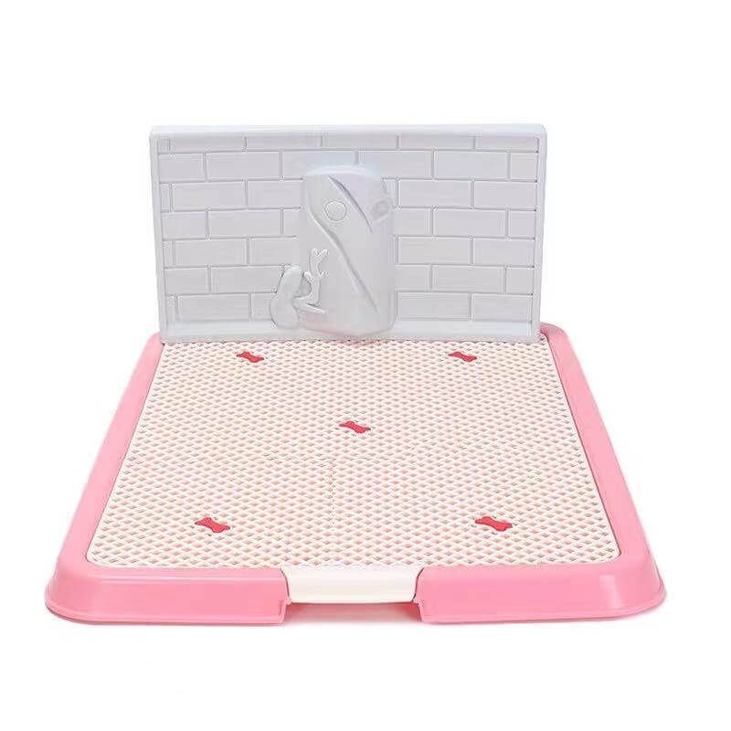 YES4PETS large portable dog potty tray in pink with hygienic grid layer for easy cleaning and reuse.