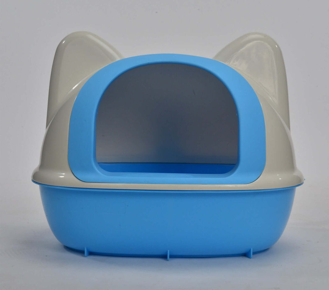 YES4PETS large hooded cat litter box tray in blue with easy access design for privacy and litter containment. Affordable and quality option.