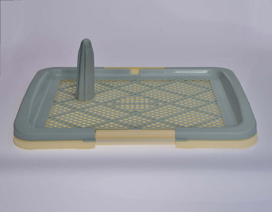 Medium portable dog potty training tray with pole, durable and hygienic design, perfect for puppies.