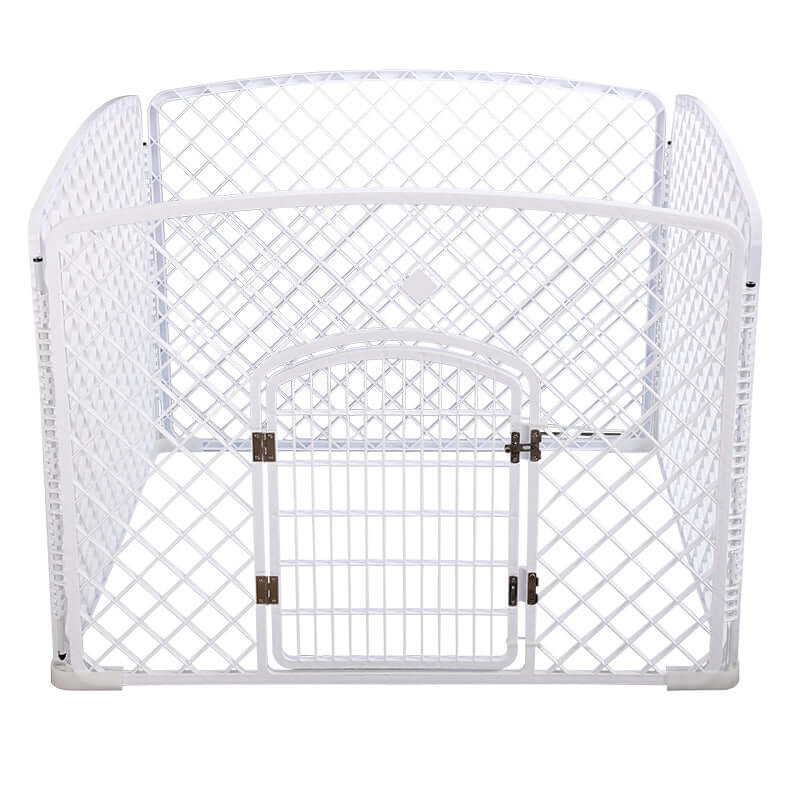 YES4PETS 4 Panel Plastic Pet Pen with gate, affordable and quality dog fence enclosure in white.