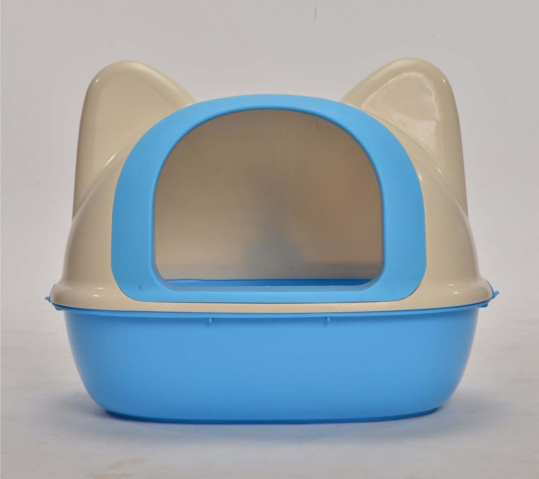 YES4PETS Medium Hooded Cat Toilet Litter Box in blue, featuring a unique design for privacy and easy cleaning. Affordable quality.