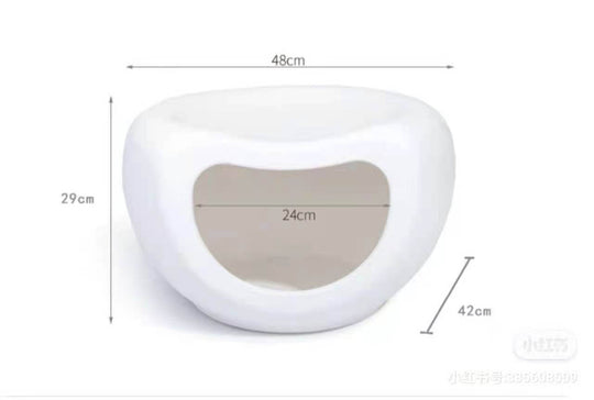 Dimensions of YES4PETS igloo cat bed in white: 48cm L x 42cm W x 29cm H, perfect for cozy pet lounging.