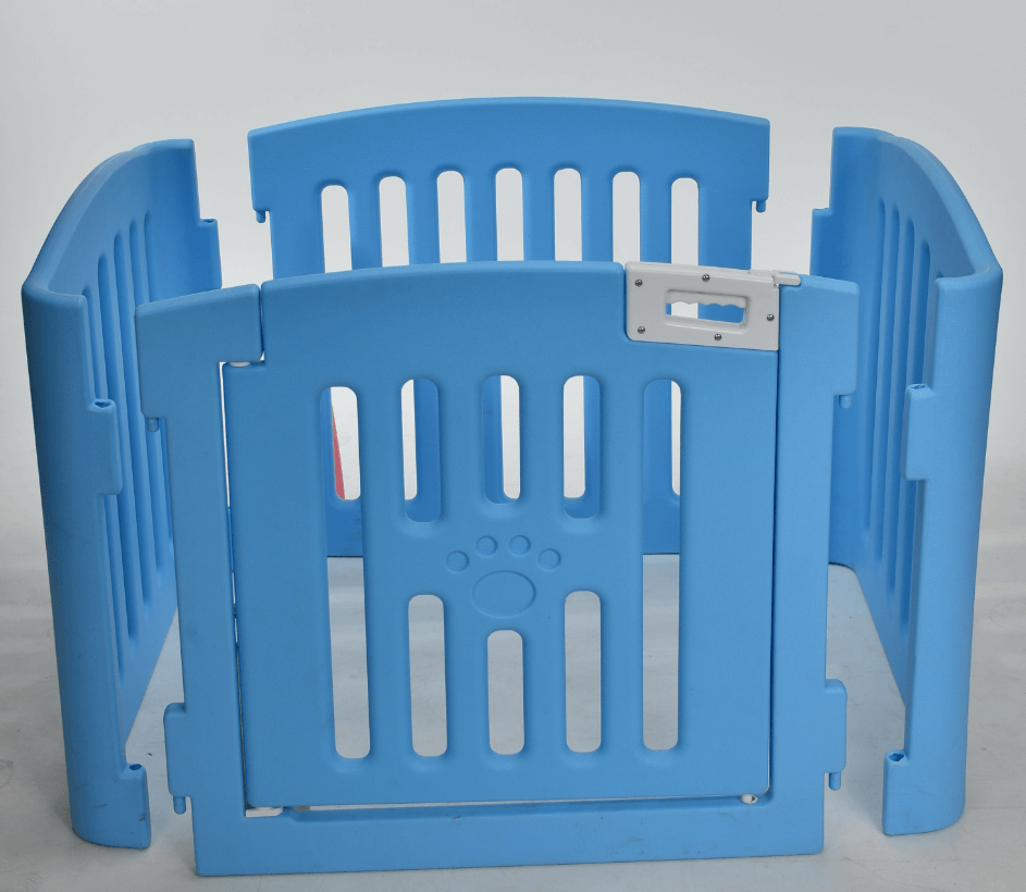 YES4PETS 4-Panel Blue Pet Pen with Gate for indoor and outdoor use, affordable and durable pet enclosure.