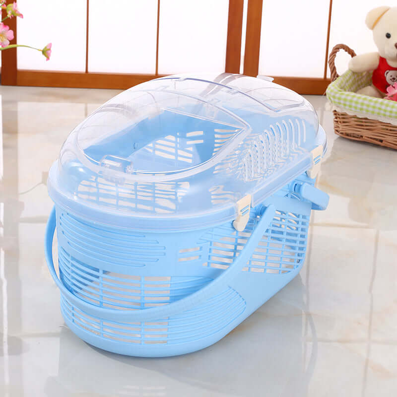 YES4PETS small dog and cat carrier cage in blue, lightweight and spacious with ventilation slots for pets.