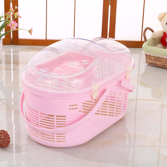 YES4PETS pink pet carrier for small dogs and cats with ventilated design and a comfortable handle.