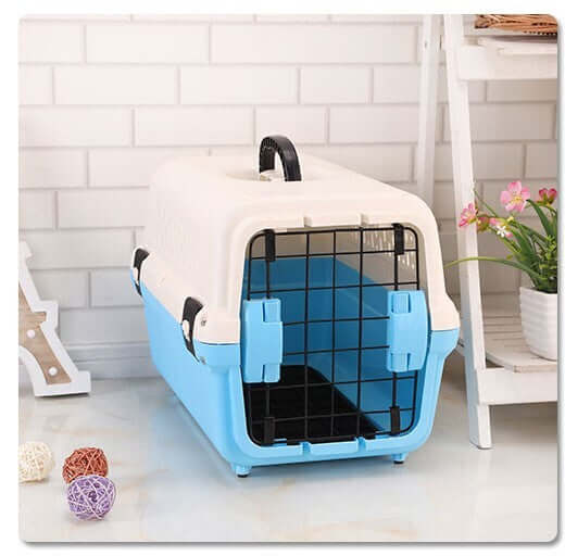 YES4PETS portable pet carrier in blue, durable lightweight design for small dogs and cats, perfect for travel.