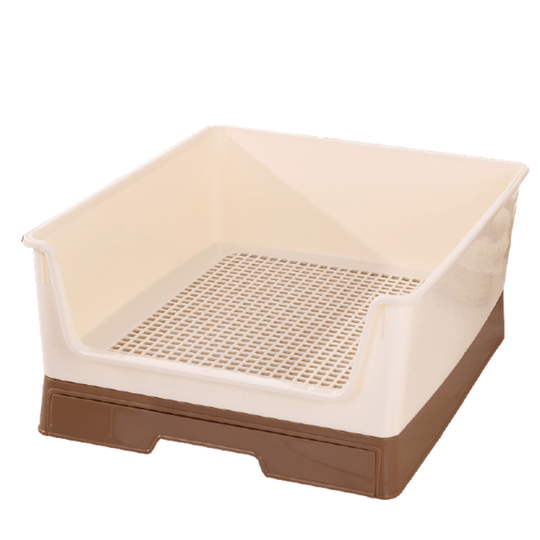 YES4PETS medium dog potty training tray in beige and brown, hygienic and reusable for pets under 12 kg.