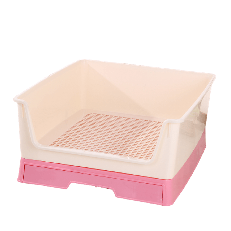 YES4PETS pink medium dog potty training tray with grid layer for easy waste removal and hygienic use.