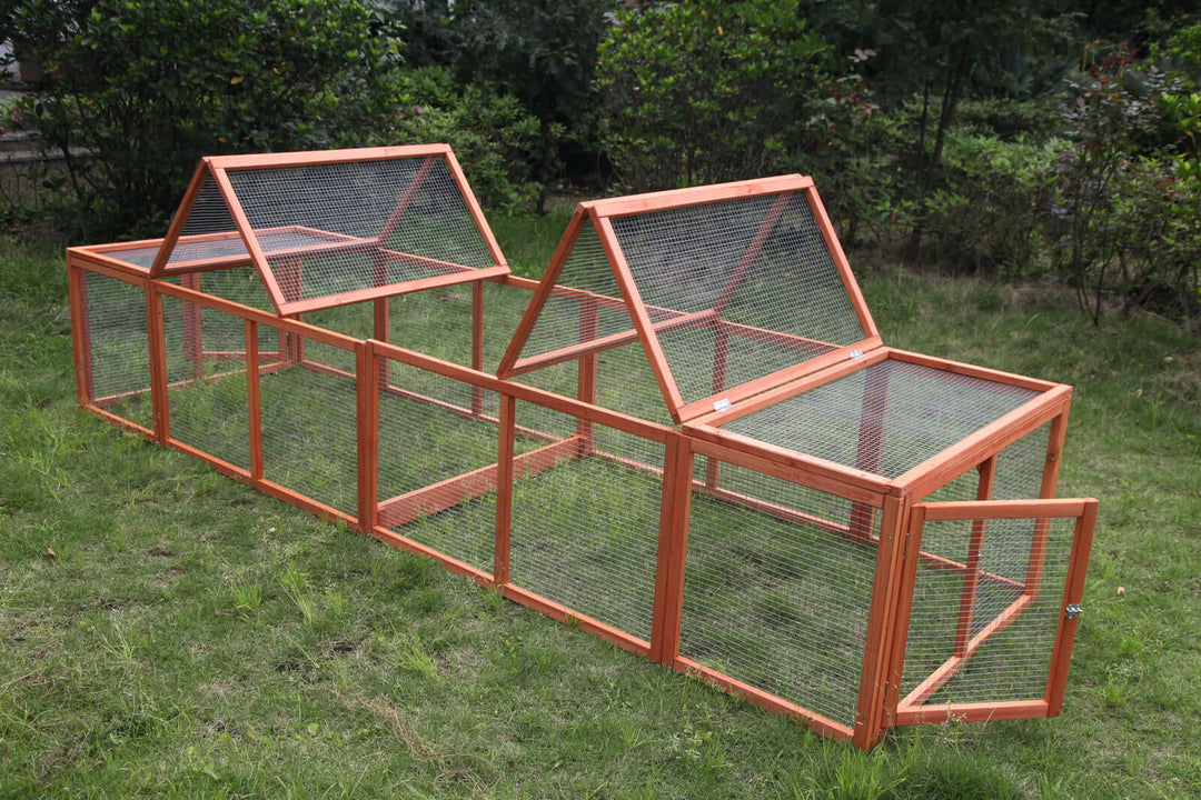 YES4PETS 290 cm XL Chicken Coop Run Rabbit Hutch with mesh and wooden structure for small animals.