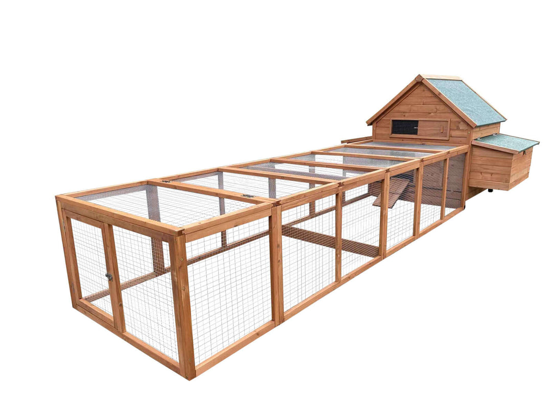 YES4PETS XXL Chicken Coop with run, perfect for chickens, rabbits, and pets, made of natural fir wood.