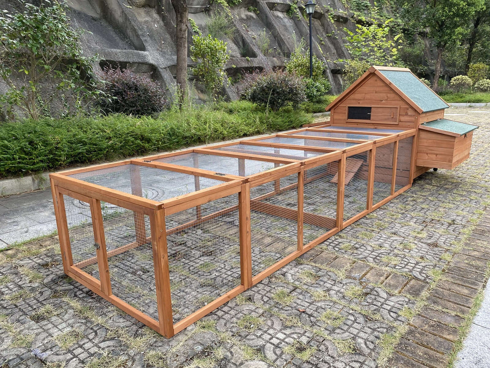 YES4PETS XXL Chicken Coop Rabbit Hutch with Run in a natural setting, perfect for pets and small animals.