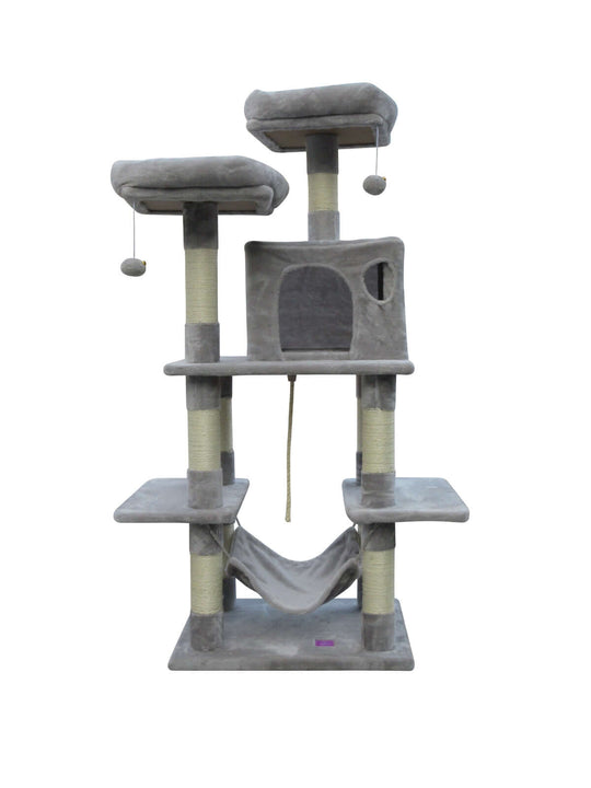 Affordable YES4PETS 145 cm Cat Scratching Post Tree with plush surfaces and natural sisal for quality play and rest.