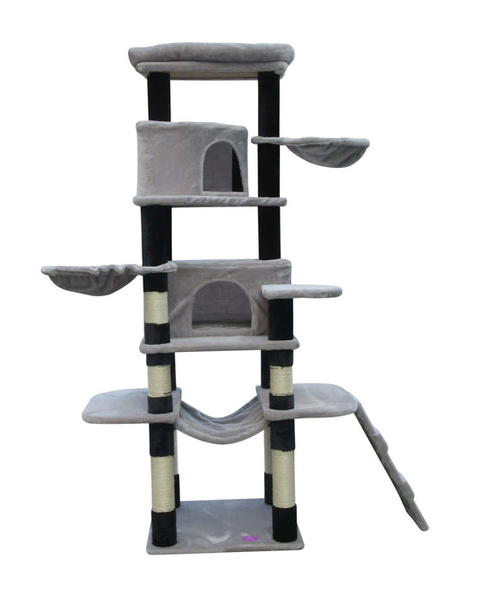 Affordable YES4PETS 161 cm cat scratching post with plush surfaces, sisal poles, and multiple platforms for climbing and resting.