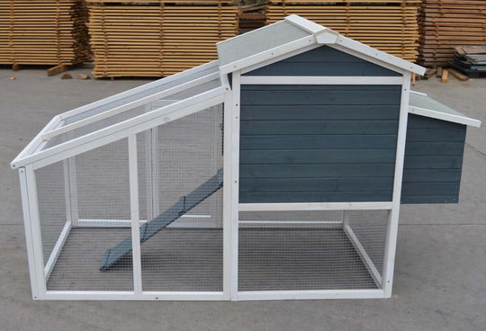 YES4PETS large chicken coop with run, suitable for rabbits and guinea pigs, made of durable wood.