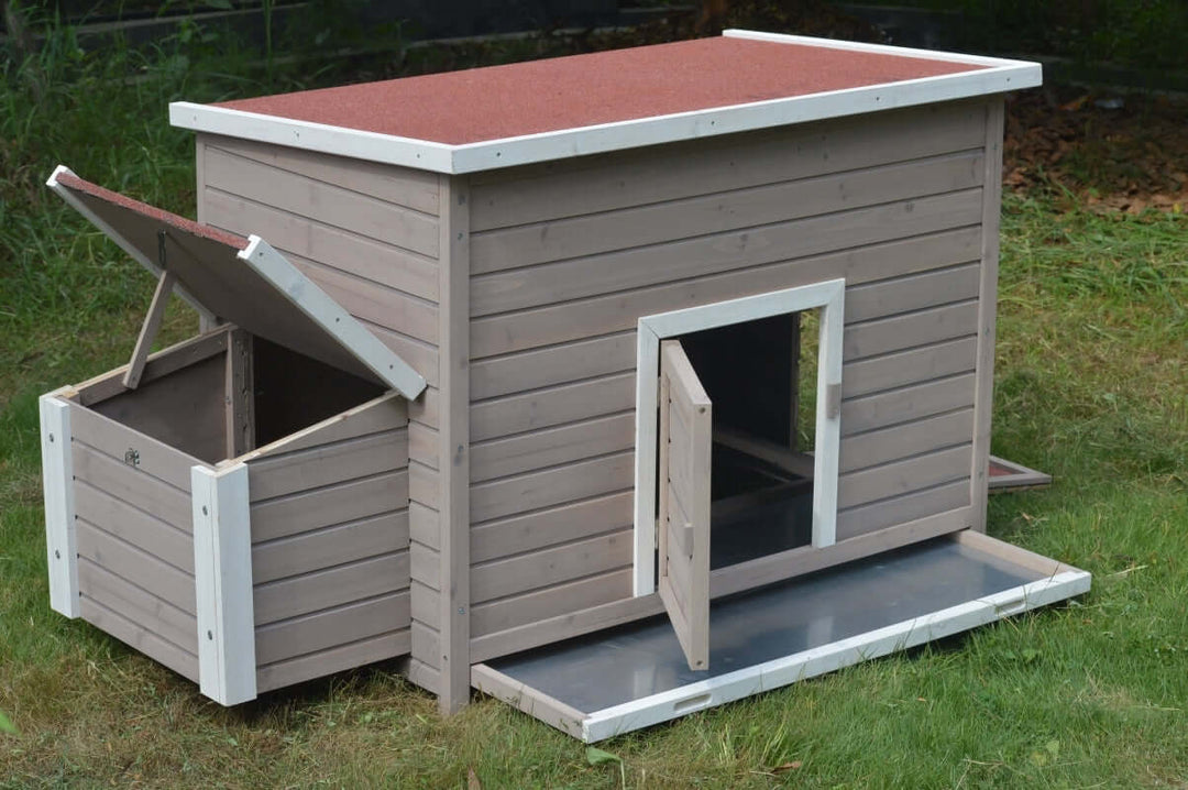 YES4PETS XL Chicken Coop Rabbit Hutch with pull-out tray and asphalt roof, suitable for chickens and small animals.