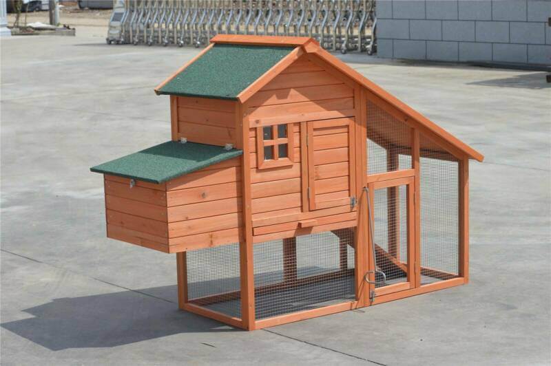 YES4PETS large chicken coop rabbit hutch made of solid fir wood in cedar color, ideal for chickens and small pets.