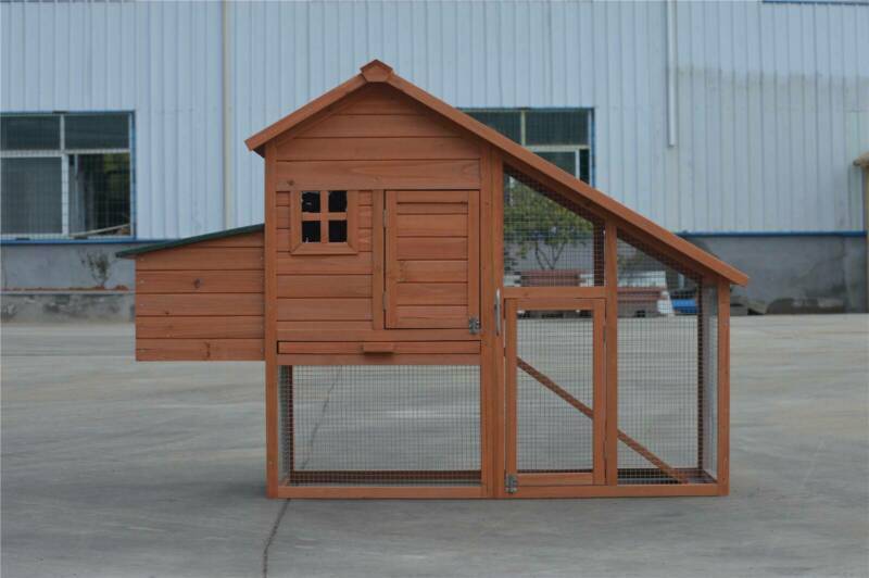 YES4PETS Large Chicken Coop with a cedar finish, suitable for chickens and small pets, featuring a nesting box and protective mesh.