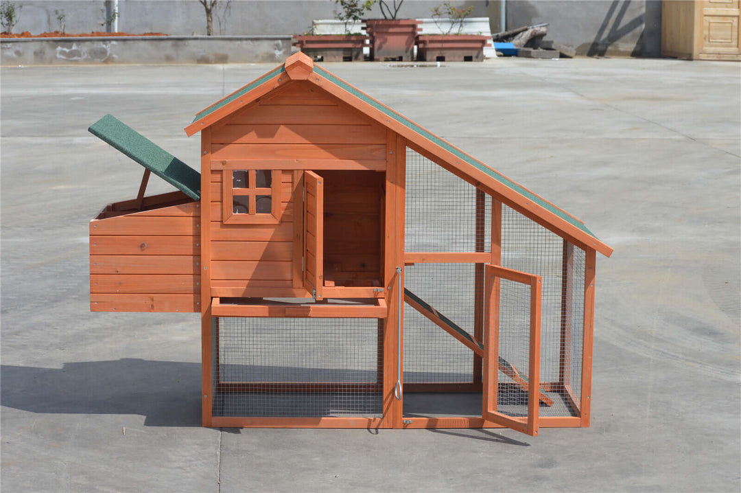 YES4PETS large chicken coop and rabbit hutch in cedar color, suitable for outdoor use.