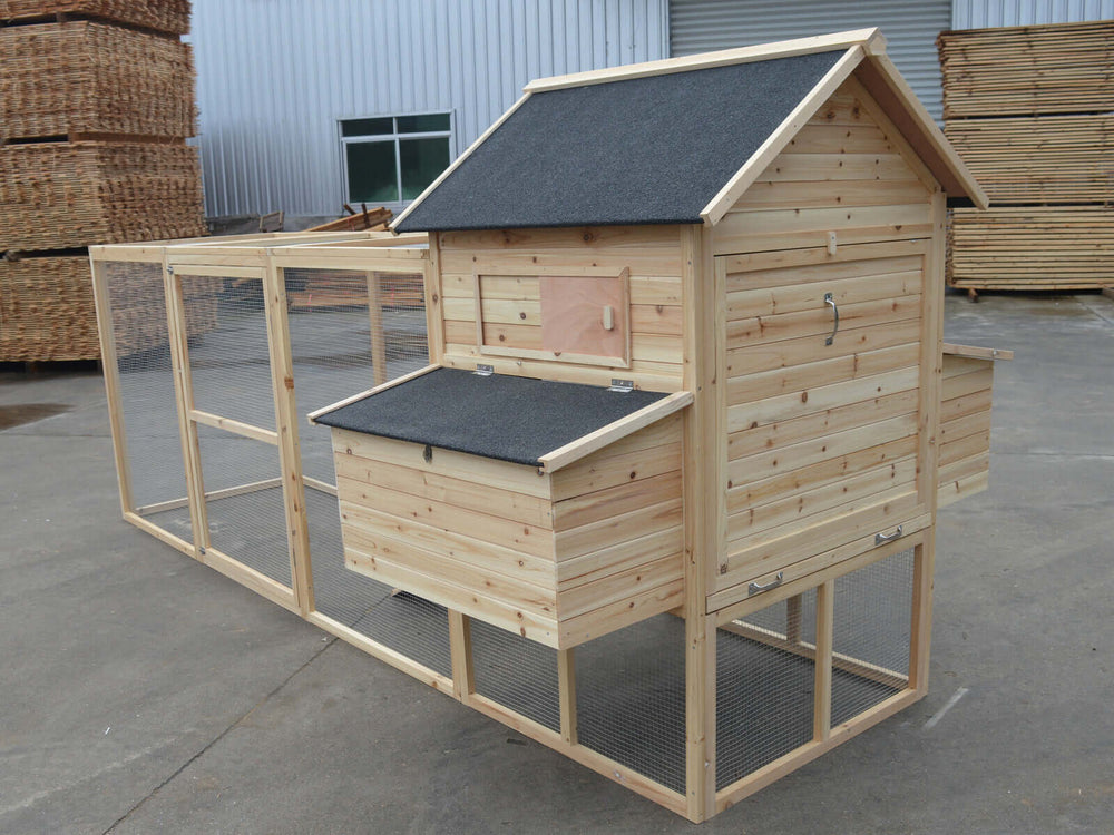 XXXL chicken coop and hutch made of solid wood, designed for rabbits, guinea pigs, and chickens.