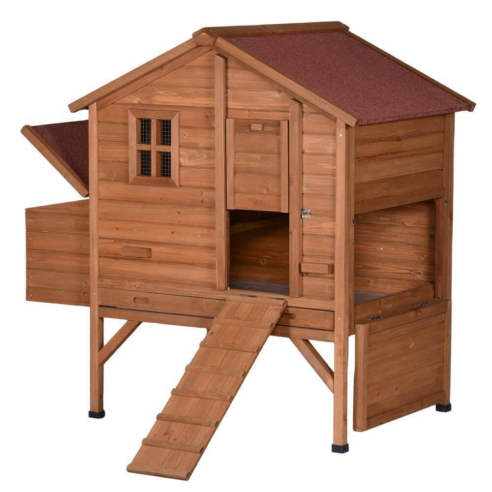 Affordable YES4PETS XL Chicken Coop Rabbit Hutch with waterproof roof and easy access ramp for chickens and rabbits.