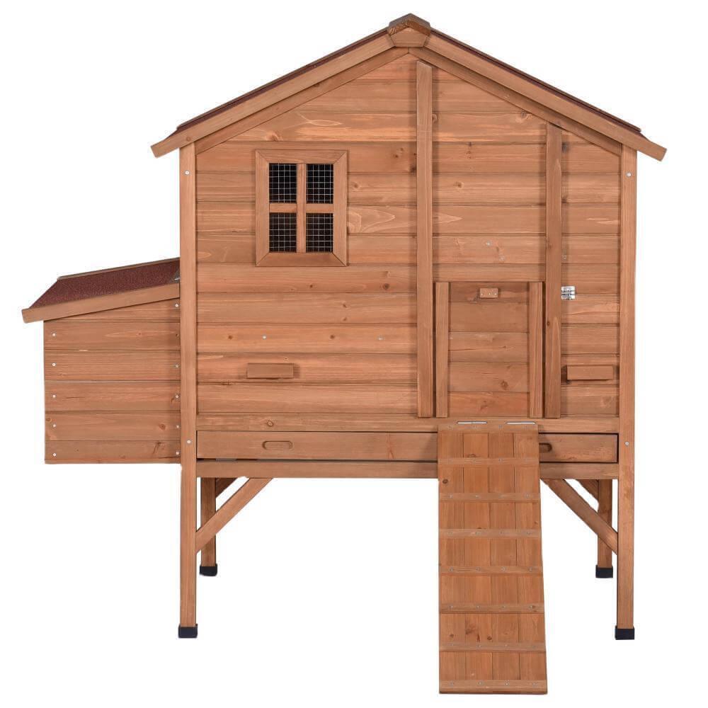 YES4PETS XL Chicken Coop Rabbit Hutch, wooden design with ramp and windows, suitable for chickens and small animals.