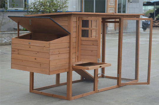 YES4PETS Large Chicken Coop with nesting box and mesh wire, affordable and quality design for chickens and small pets.