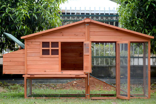 YES4PETS XL Chicken Coop Rabbit Hutch in natural fir wood, ideal for small animals, affordable and high-quality design.