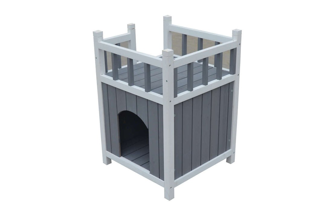 YES4PETS Cat Shelter Condo with Escape Door, affordable wooden pet house for cats and rabbits, easy DIY assembly.